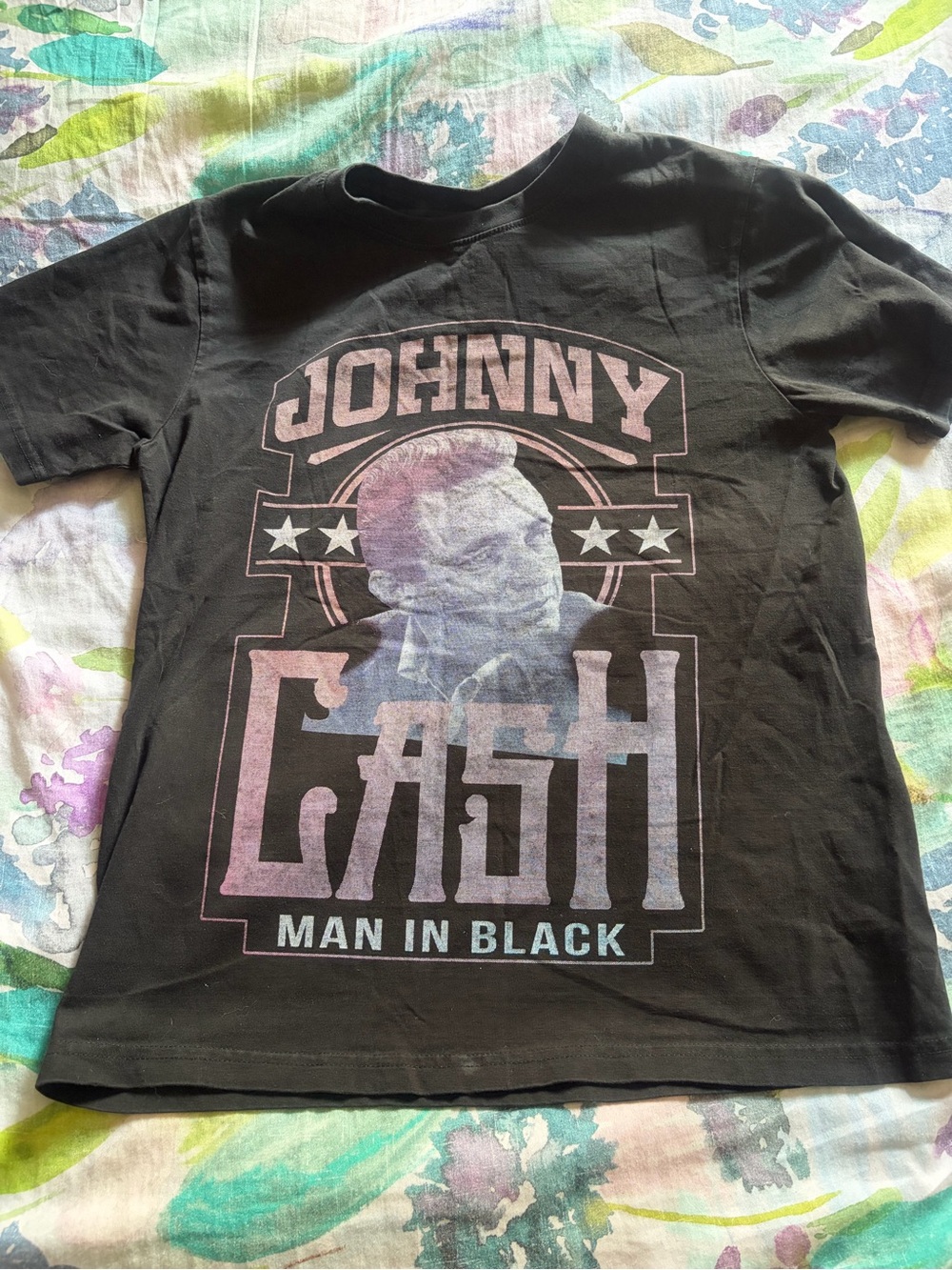 Johnny Cash Black Graphic Tee - Man in Black Size Smll